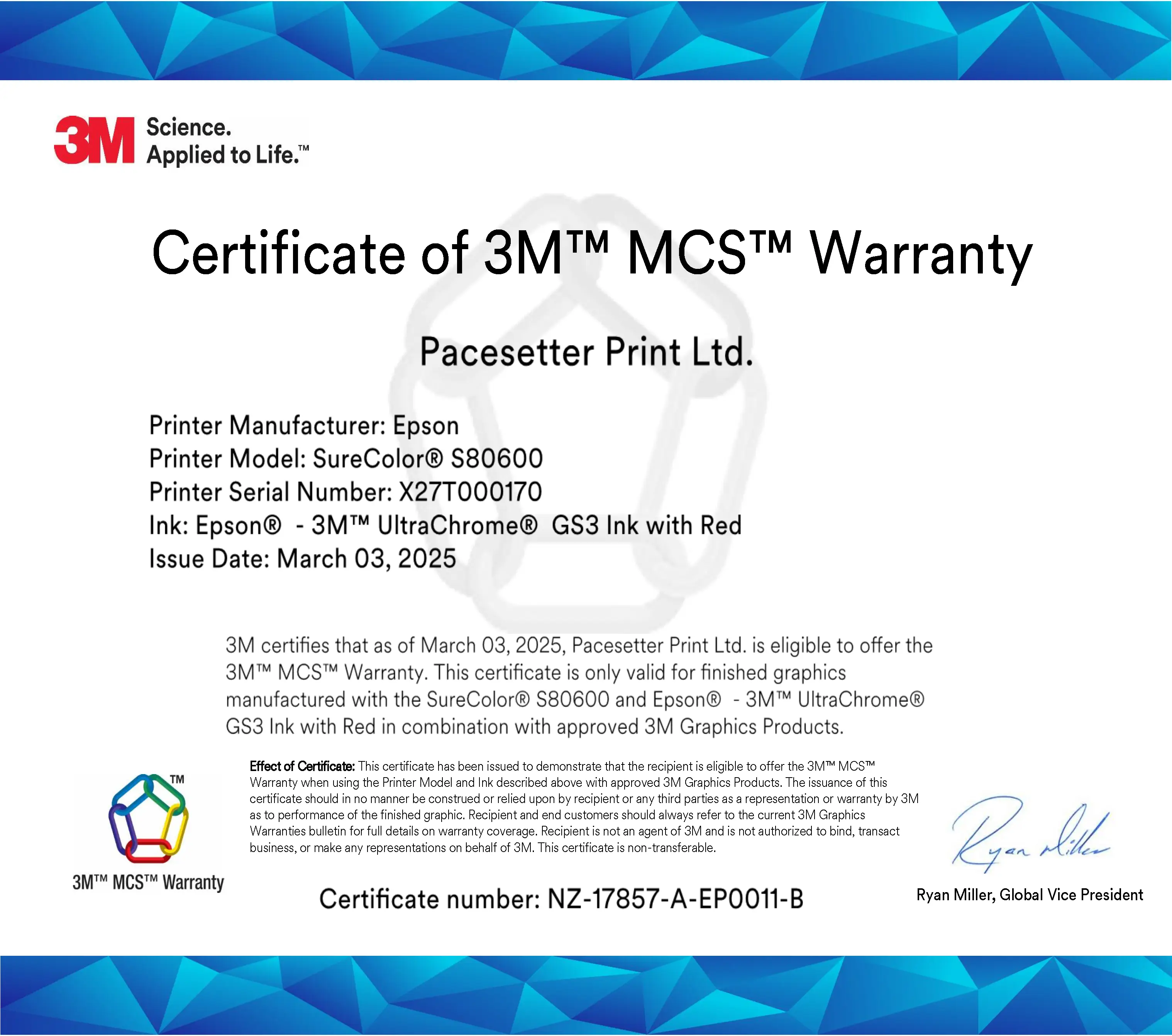 3M MCS Certificate 0 1449 A1